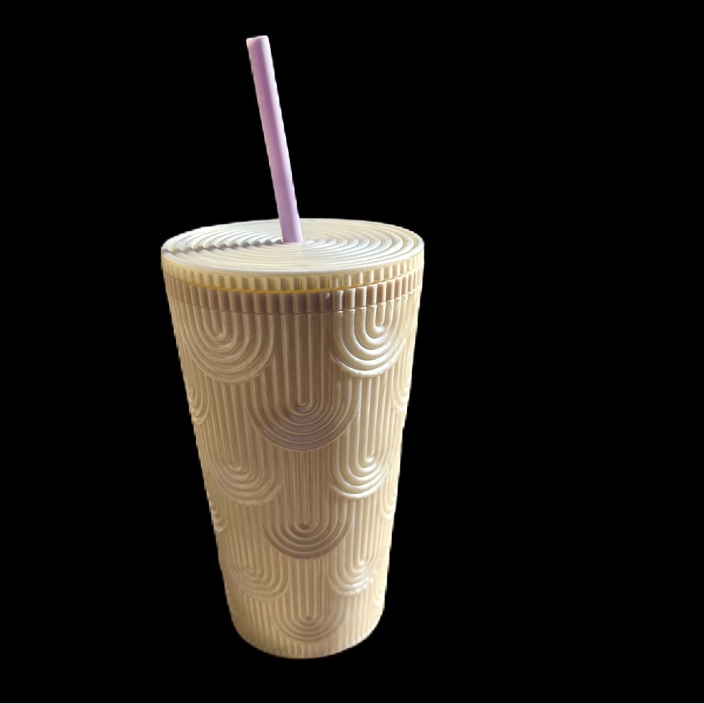 Starbucks white pearl elegant acrylic 16 ounce cold beverage cup